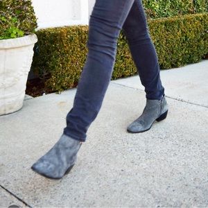 Sam Edelman "Petty" Gray Suede Ankle Booties Size 7.5